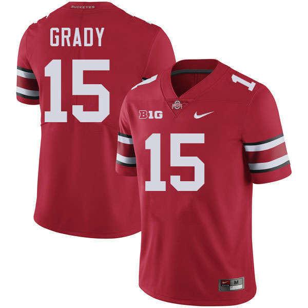 #15 Zion Grady Ohio State Buckeyes Jersey College Football Uniforms-Red #15 Zion Grady Ohio State Buckeyes Jersey College Football Uniforms-Red